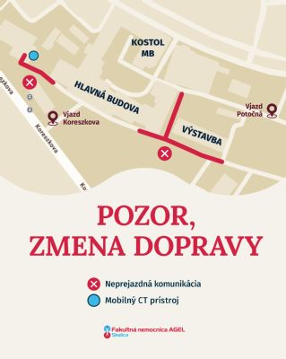 Skalická nemocnica upozorňuje na dopravné obmedzenia v areáli